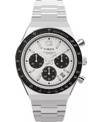 Timex Q Diver “Panda Dial” Chronograph Quartz 40mm Watch B&P TW2W53300 • $185