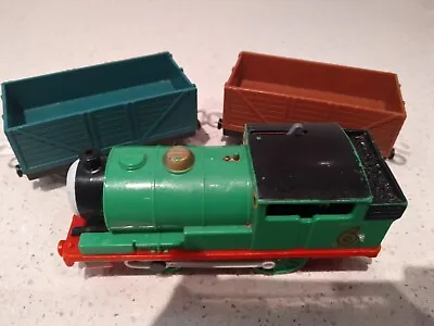 Percy - Thomas And Friends Trackmaster (Tomy) Train With Two Open Wagons • $32