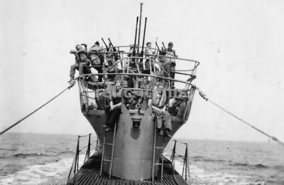 Ww2 Picture Photo German U-boat Submarine With Crew On Tower 6693 • $5.90