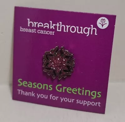 Breakthrough Breast Cancer Snowflake Pin Badge Lapel Brooch Charity Collectable • £4.99