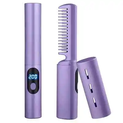 2 In 1 Lazy Straightener Hair Hot Comb Portable USB Rechargeable Hair Styling • $17.88