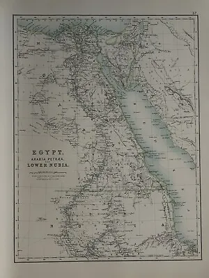 1897 Egypt Original Antique Map By A & C Black • £19.99