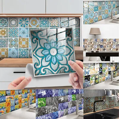 24 Tile Stickers Kitchen Bathroom Splashback Backsplash Peel And Stick Tiles Set • $23.13
