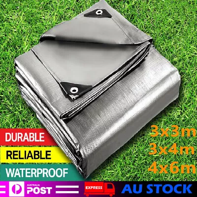 Heavy Duty Tarpaulin 160gsm Tarp Waterprood Camping Poly Tarp Cover Sheet  OZ • $20.88