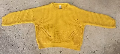$23.70 • Buy Pull And Bear Ladies M Yellow Jumper Sweater Knit Stretch Bright Quirky