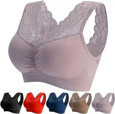 Women's Contour Push Up Lift Seamless Wireless Lace Bras Breathable Sports Yoga • £5.95