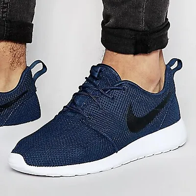 Nike Roshe One Men’s Sneaker Running Shoe Navy Blue Athletic Trainer #1405 • $59.95