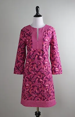 CABANA LIFE $116 Smooth Stretch Paisley Pink V-Neck Tunic Dress Size Medium • $44.99