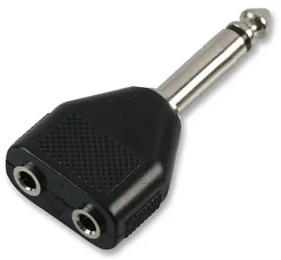 £2.69 • Buy 6.35mm To 2 X 3.5mm Jack Socket MONO Y Splitter Amp Adapter 6.3mm 1/4 Inch