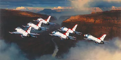 $750 • Buy William PHILLIPS Thunderbirds In The Canyon LTD Edition Canvas F-16 Grand Canyon
