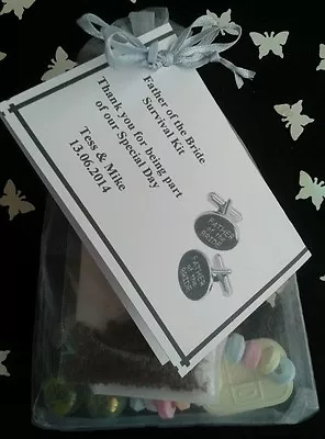 £4.95 • Buy FATHER Of The BRIDE Survival Kit Unusual Novelty Thank You Gift FREE NAMES/DATE