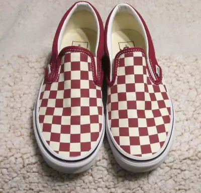 Vans Classic Slip On Checkerboard Red Size Womens 7.5 Mens 6 Shoes Off The Wall • $30.95