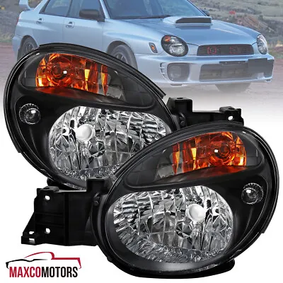Black Headlights Fits 2002-2003 Subaru Impreza WRX/Outback Lamps Left+Right Pair • $125.49