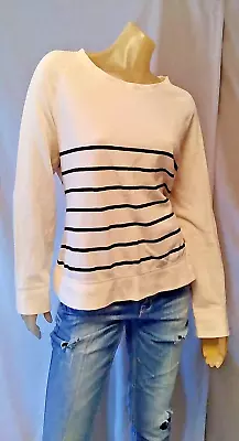 Merona Ivory Boat Neck Long Sleeve Pullover Sweatshirt Sweater Womens USED LARGE • $8