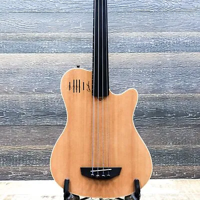 Godin A4 Fretless Chambered Body Natural Semi-Gloss Semi-Acoustic Bass W/Bag • $899.99