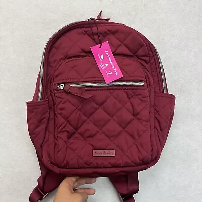 Vera Bradley Campus Backpack In Performance Twill Red Small NWT $110 • $59.99