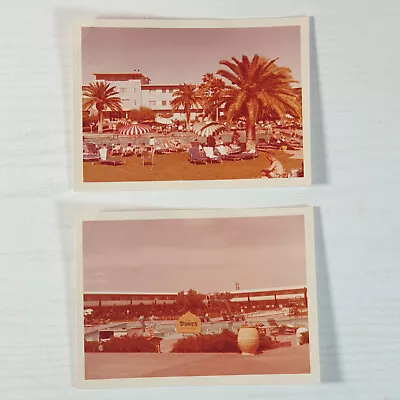 1959 Flamingo & Dunes Hotel Casino Pool Las Vegas Vintage Snapshots Lot Of 2 • $16.41