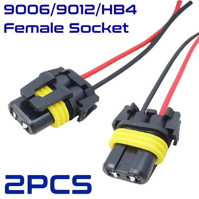 2pcs 9006 HB4 Female Connector Head Light Low Beam Socket Wire Harness Pigtail • $8.99