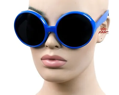 $7.99 • Buy Oversized Jumbo Round Large Vintage Retro Style Sunglasses Super Dark Blue K75