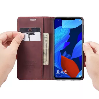 Red Wine Oppo AX5 / A3S CaseMe Compact Flip Magnetic Wallet Case • $19.95