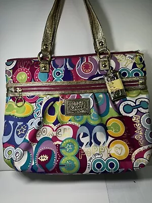 COACH Poppy Pop C Glam Shoulder Bag Pocket Tote Rare Limited Edition Y2K Purse • $120