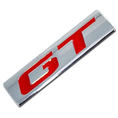 Chrome/red Metal Gt Engine Race Motor Swap Emblem Badge For Trunk Hood Door • $7.88