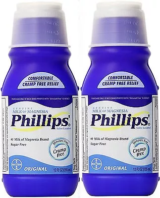 Phillips Milk Of Magnesia ORIGINAL 12oz Constipation ( 2 Pack ) __ • $23.95