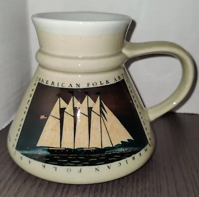 Otagiri Warren Kimble Mug Sailing Ship American Folk Art Wide Non Slip Base • $35.99
