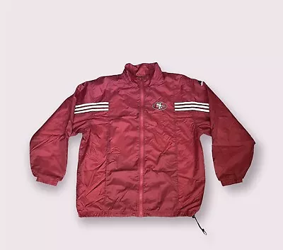 Vintage Adidas San Fransisco 49ers Football Windbreaker  Zip Up Jacket  Xlarge • $64