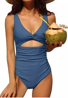 Charmo Womens One Piece Swimsuit With Cut Out Detail Size Large (14) BNWT • £8.99