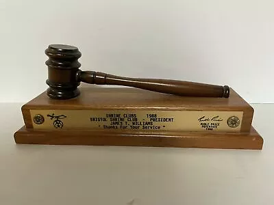 £47.86 • Buy *Vintage Shriners Wood Gavel Service Award Plaque Bristol Shrine Club 1988