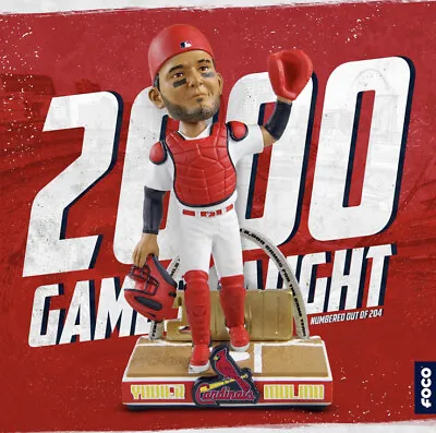 $250 • Buy YADIER MOLINA St. Louis Cardinals  2,000th Career Start  Bobblehead #/204 NIB!