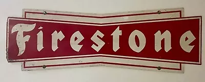 Vintage Original Firestone Tire Bow Tie Metal Painted Sign 47 3/4×15 1/2 • $999.99