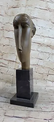 Modigliani Tribute - Bronze Sculpture - Head Of Caryatid Abstract Modern Statue • $469