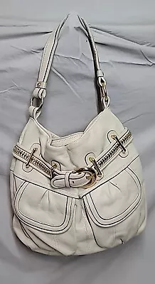 B. Makowsky Leather Hobo Handbag-Single Strap-2 Front Zip Pockets-Gold Ha4dware • $22.49