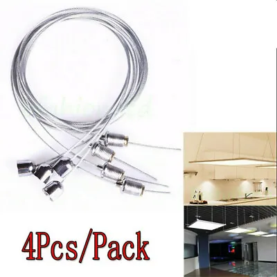 £6.98 • Buy 4X Adjustable Steel Suspension Wire Cable For Suspended Ceiling Panel Light UK