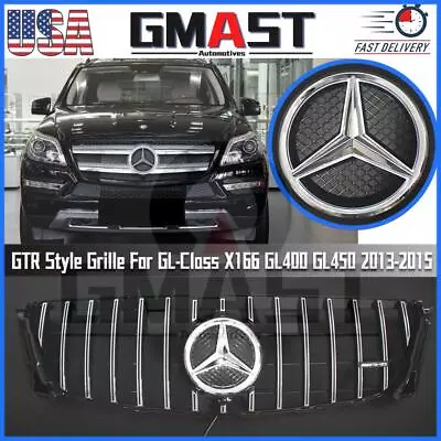 For Benz GL-Class X166 2013-15 GL350 GL450 Chrome GTR Style Grille W/LED Emblem • $224.99