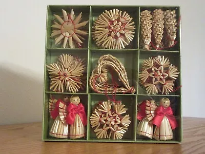 NEW Unopened Martha Stewart BOX OF 37 2  SWEDISH STYLE STRAW CHRISTMAS ORNAMENTS • $49.95