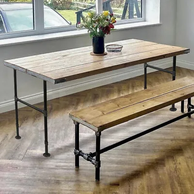 DIY Industrial Pipe Decor Table Leg Set Rustic End Table Side Table BaseKit 2pck • £59.99