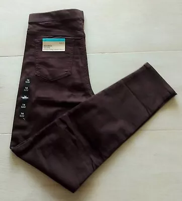 M&S Womens High-rise Pull On JEGGINGS Chocolate Size 14 Regular Length BNWT  • £16.99