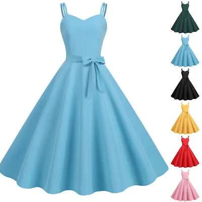 £9.90 • Buy Women Vintage Swing Dress Rockabilly 50s 60s Pinup Cocktail Party Evening Dress