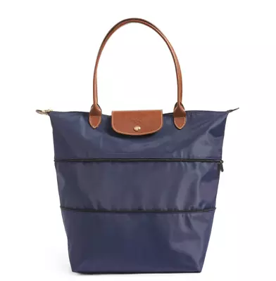 NWOT LONGCHAMP Le Pliage Large Expandable Tote Navy Blue Made In France • $223.99