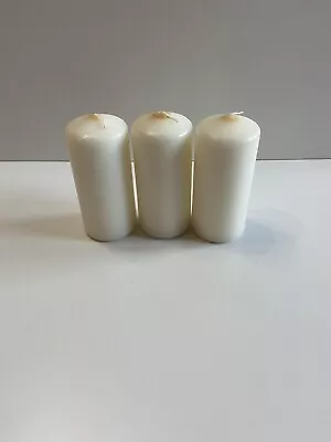 Pillar Candles Cream Same Size Unscented Round Classic 10x5cm  • £4