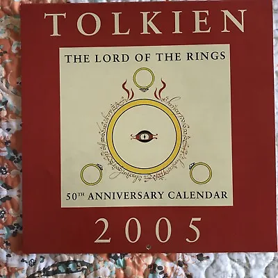 2005 TOLKIEN CALENDAR Lord Of The Rings 50th Anniversary Calendar Used VG+ Cond • £33.26