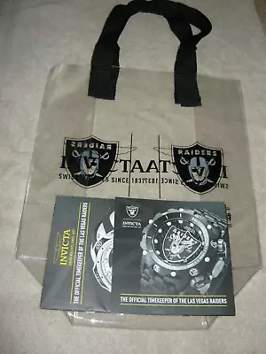 Invicta Watch NFL Las Vegas Raiders Clear Vinyl Tote Bag • $49.99