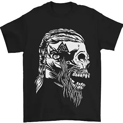 Tribal Viking Skull Mens T-Shirt 100% Cotton • $11.09