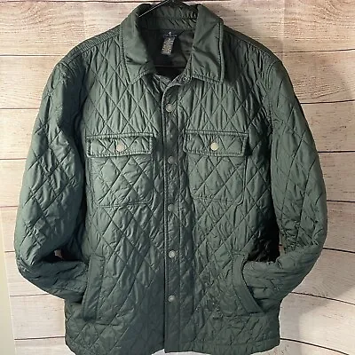 Brooks Brothers Mens Green Diamond Quilted Walking Coat Jacket Size XL *FLAW • $39.99