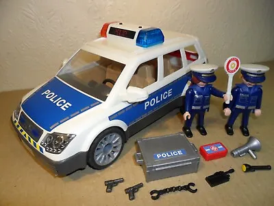 PLAYMOBIL POLICE CAR 6920 COMPLETE (Lights+SoundsFiguresAccessories) • £10.99