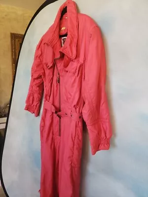 RETRO Vintage 80s  Jet Set  Ski Snow Suit: One Piece Red: Women’s Size 10-12 • $22.44