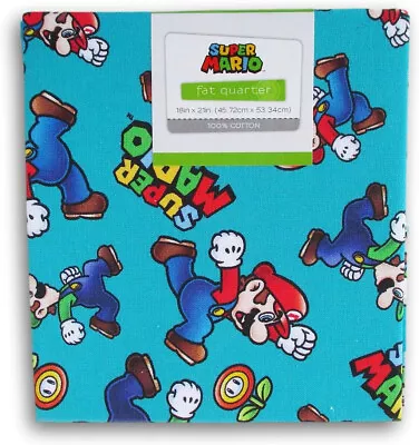 Super Mario & Luigi Fat Quarter 100% Cotton Pattern Fabric - 18 X 21 Inches • $8.57